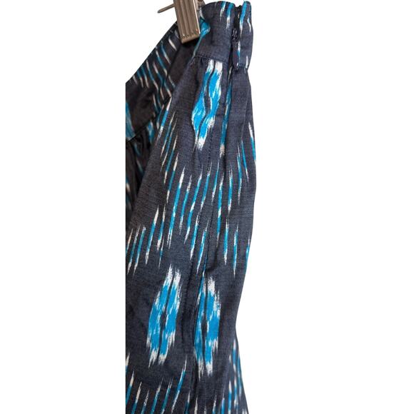 Tommy Hilfiger Skirt Womens Size 10 Blue Ikat Midi A-Line Flowy Side Zip New - Picture 5 of 10